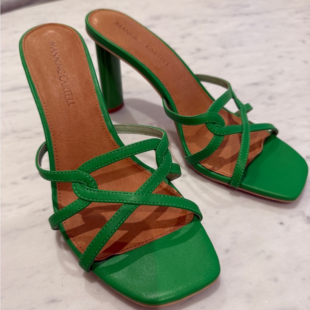 Manning Cartell Vibrant Leather Green Strappy Heels